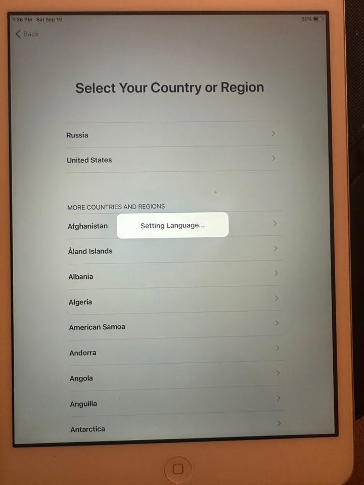 iPad, iCloud დაბლოკილი, საფრანგეთიდან