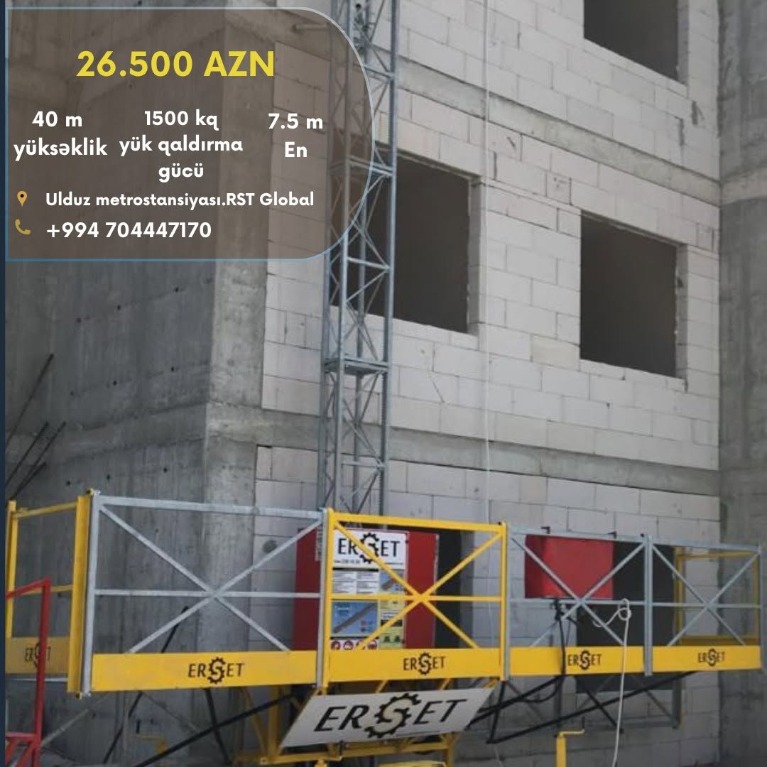 ERSET tikinti qaldırıcısı 1500 kq, 40 m