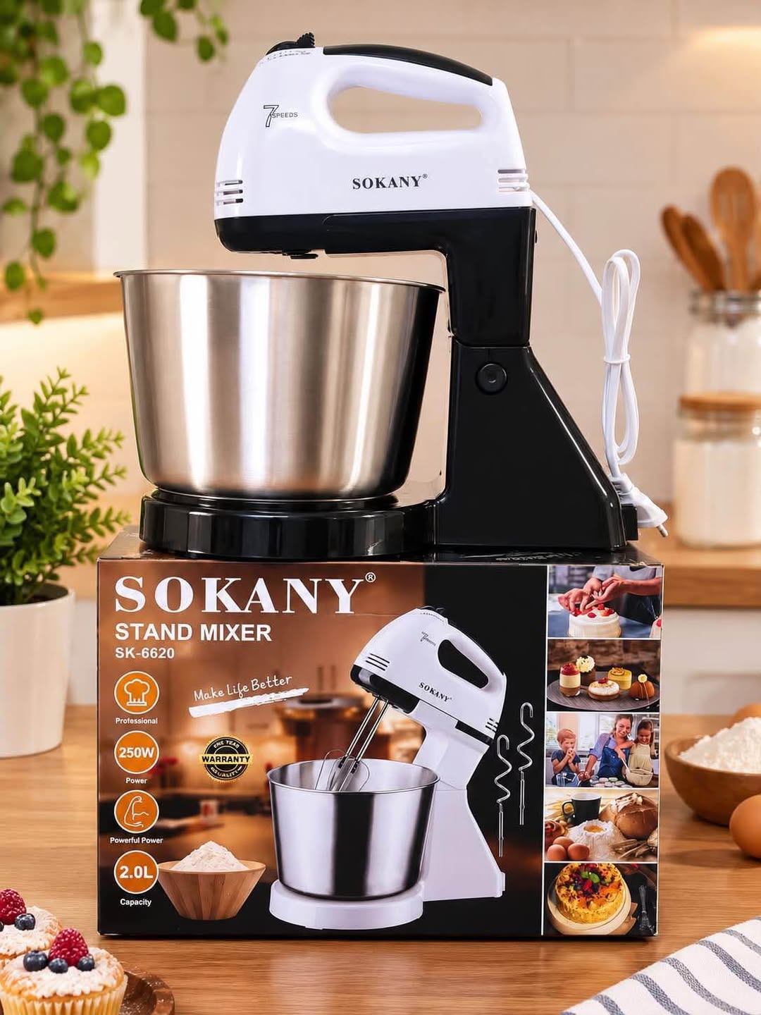 🔥 SOKANY სადგამიანი მიქსერი ⚡ 250W