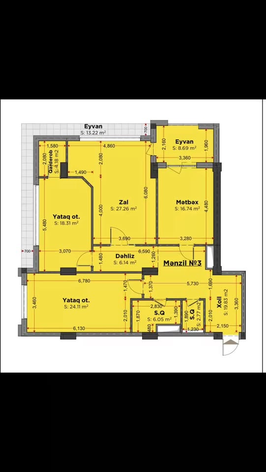 Квартира — 495 000 манатов