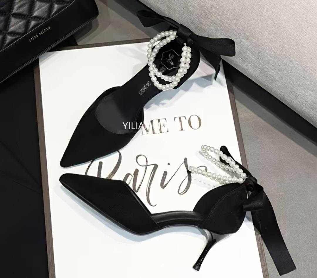 Dream Style black heeled shoes, sizes 36-41