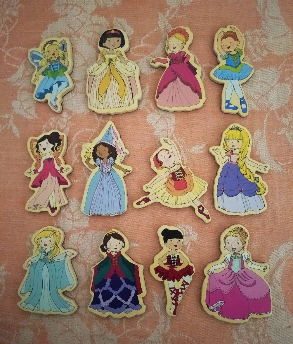 New wooden princess fridge magnets