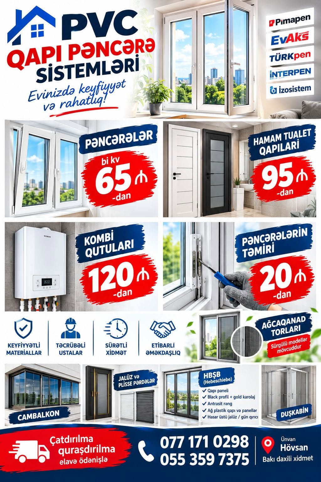 Y# #PVC QAPI SİSTEMLARi Evinizda rahatlıq!