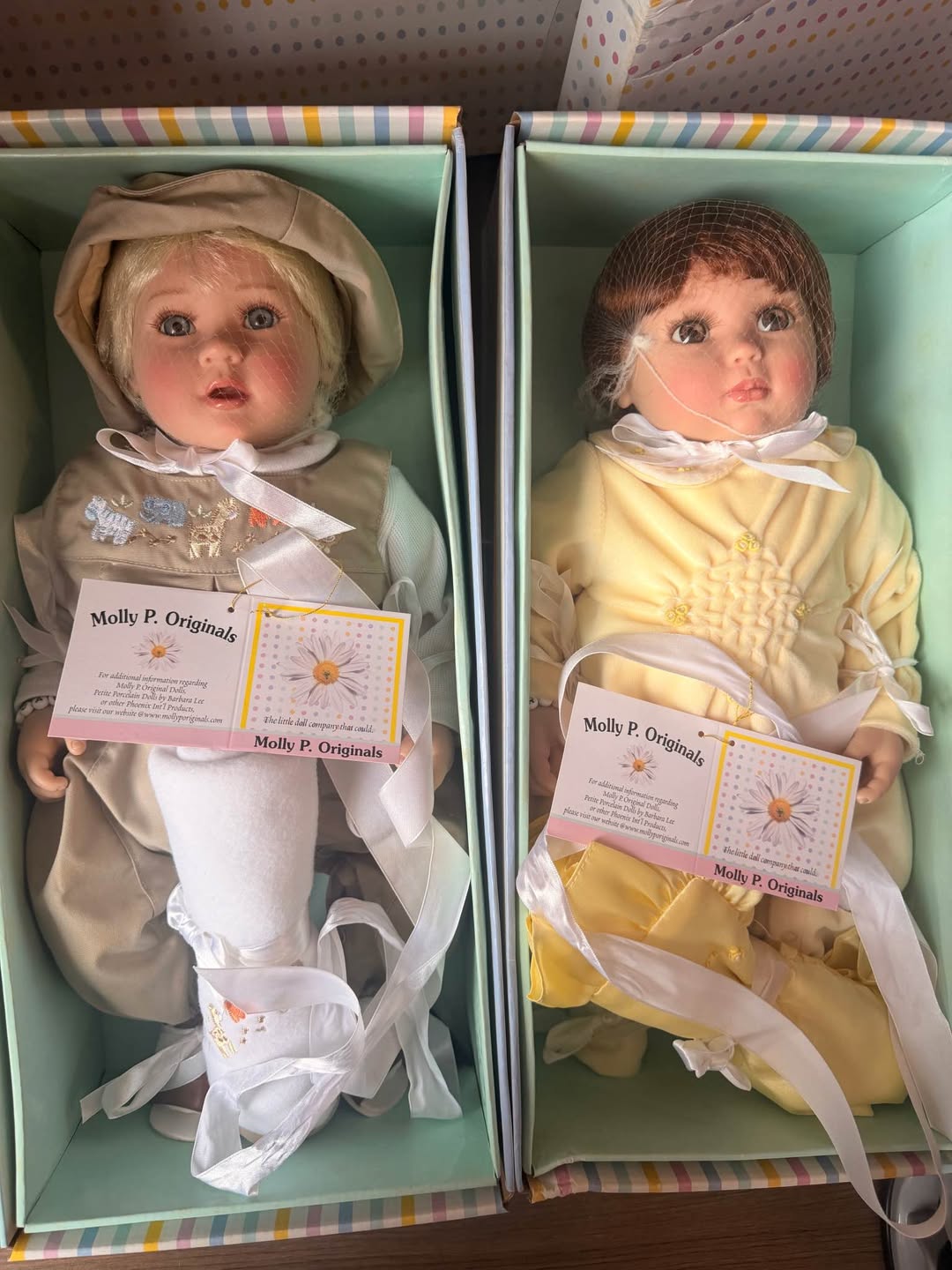 Molly P. Originals porcelain dolls, boxed