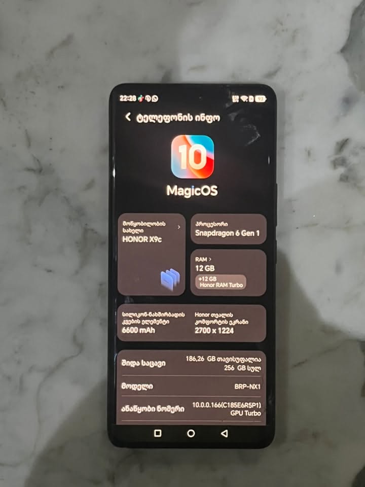 HONOR X9c 256gb 12RAM Telefoni: Fasi:450