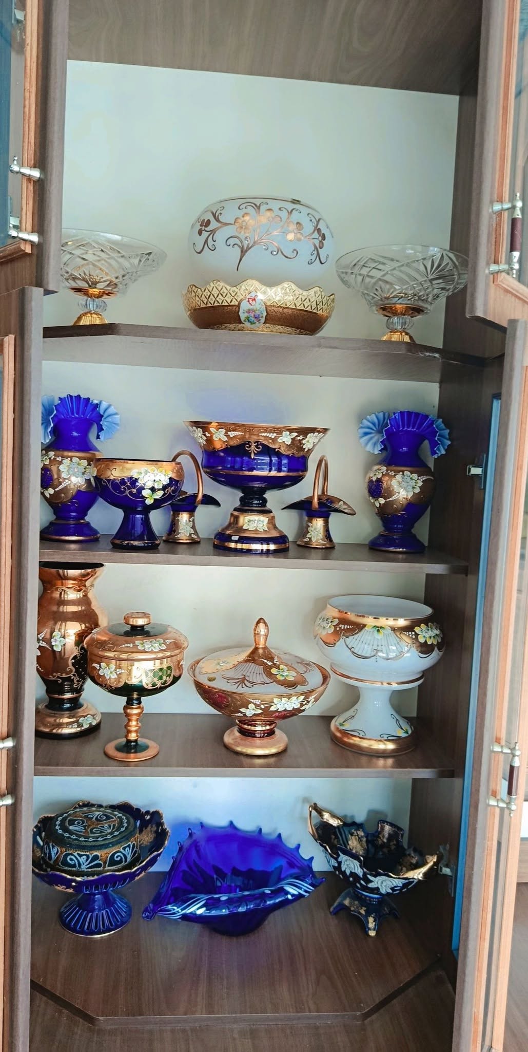 Decorative glass vases and bowls set