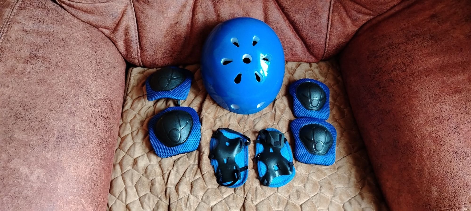 Child helmet and protectors, new