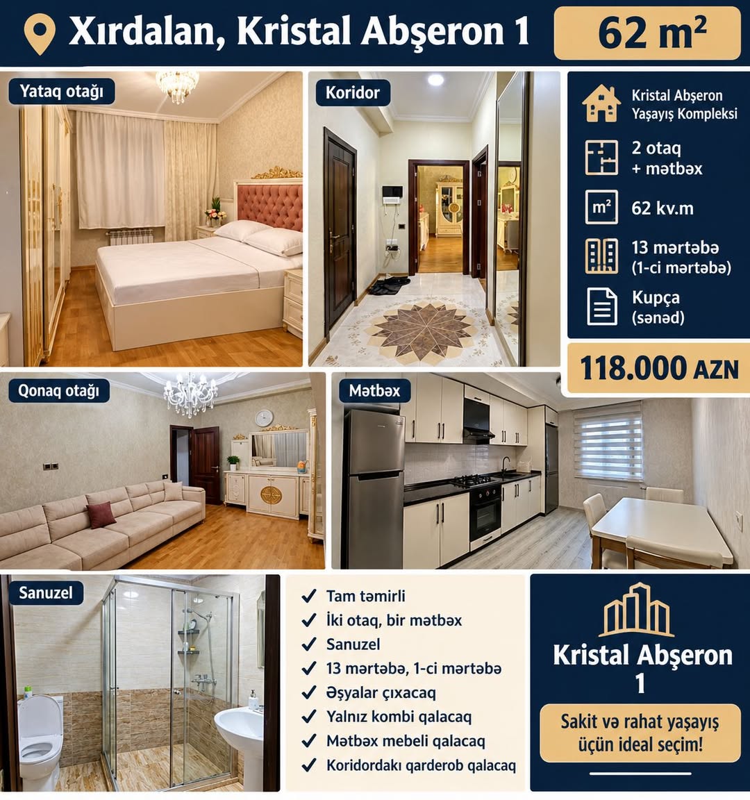 Mənzil satılır, Bakı — 118,000 ₼