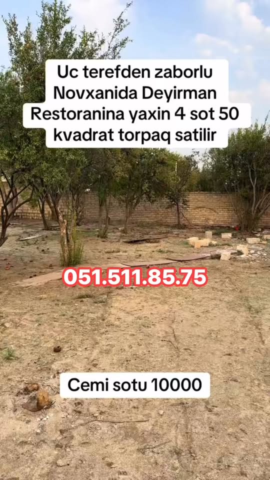 4 sot torpaq Novxanıda
