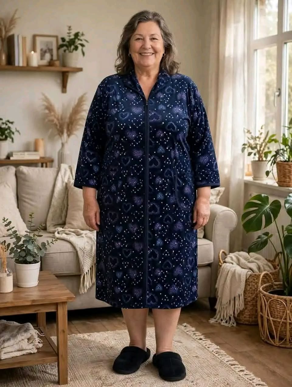 Warm plush robe for women