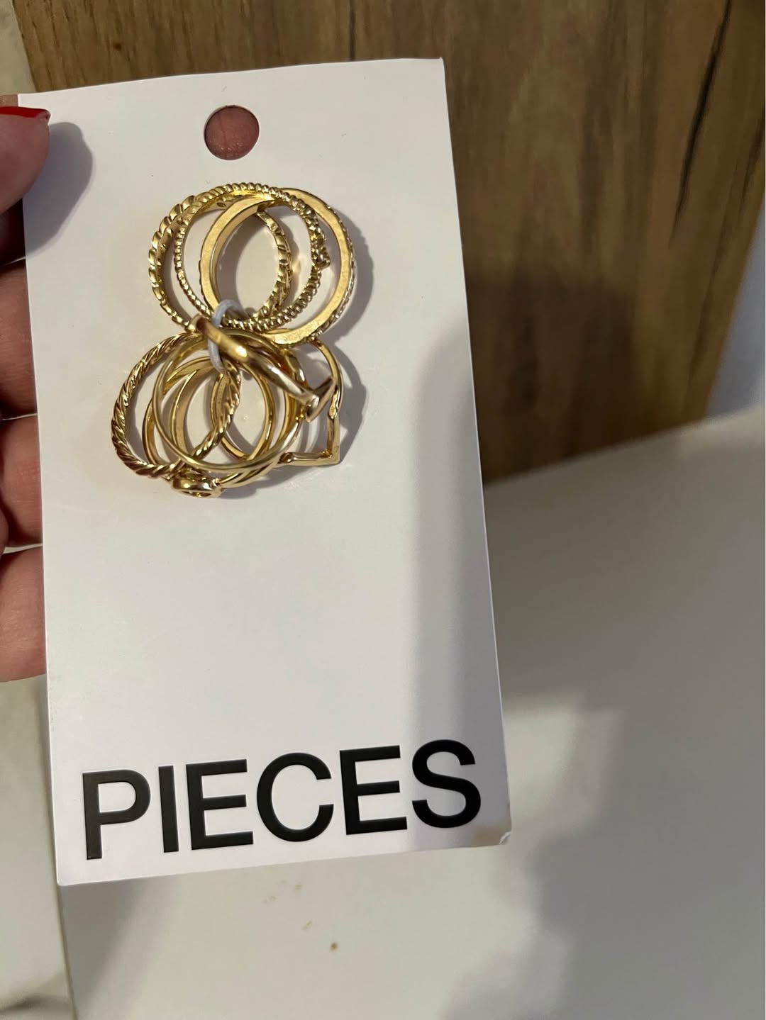 Pieces gold ring set, size 17