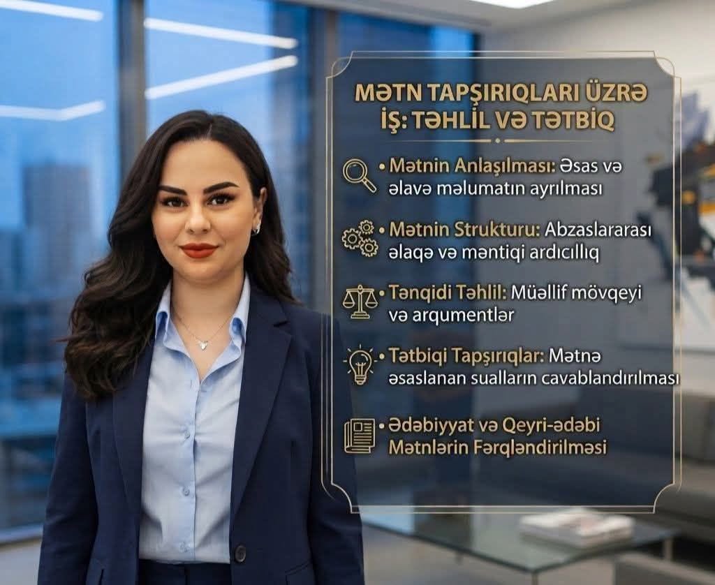 ​🔥 NƏHAYƏT, YALNIZ MƏTN TAPŞIRIQLARI ÜZRƏ