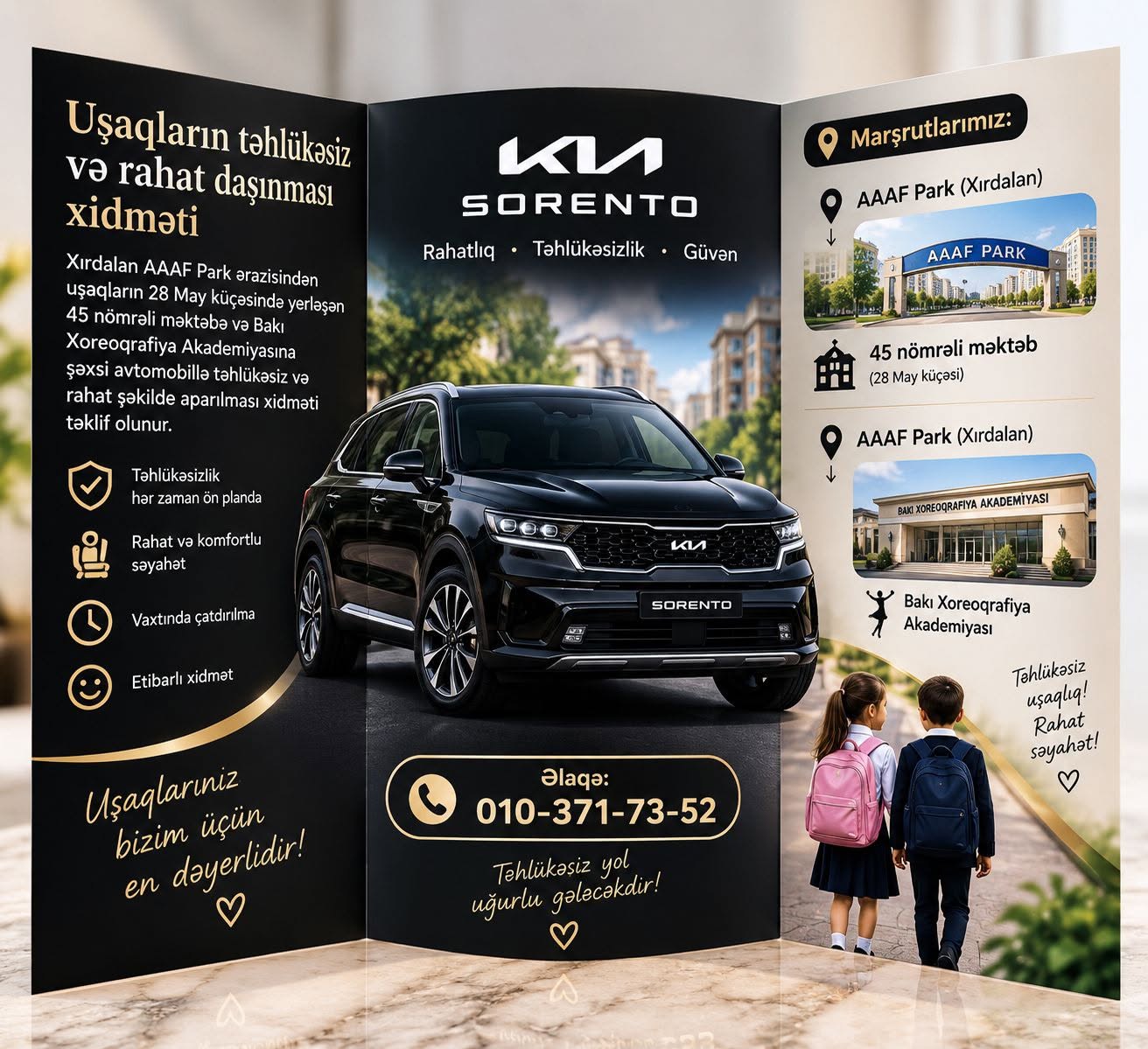 Məktəbə uşaq daşınması xidməti, Kia Sorento