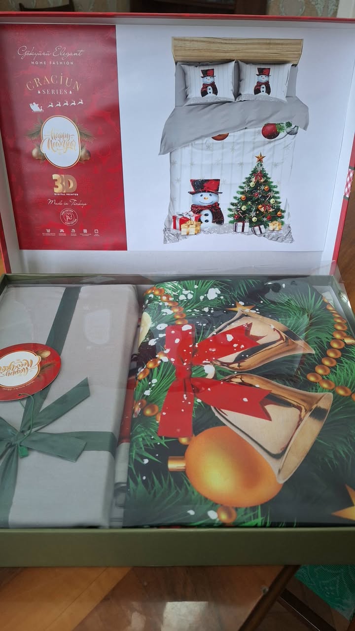 3D Yılbaşı Kar Tanesi Yorgan Seti 2 Yatak — 150₾