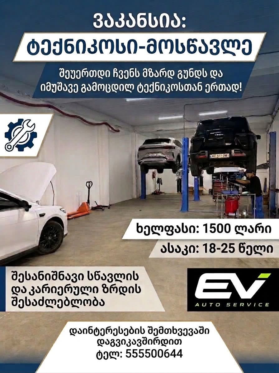 ტექნიკოსი-მოსწავლე, EV Auto Service
