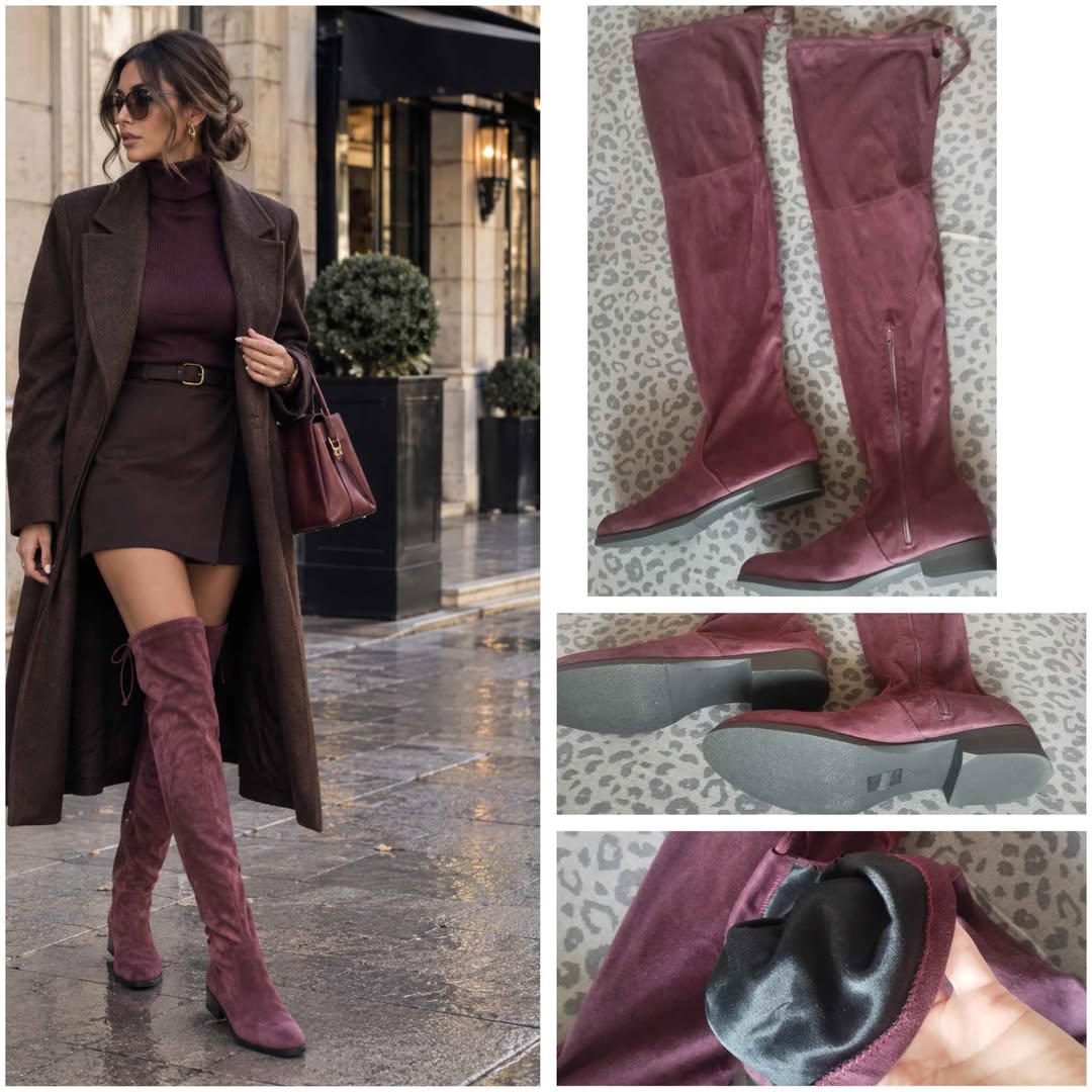 New burgundy boot socks, 40-41