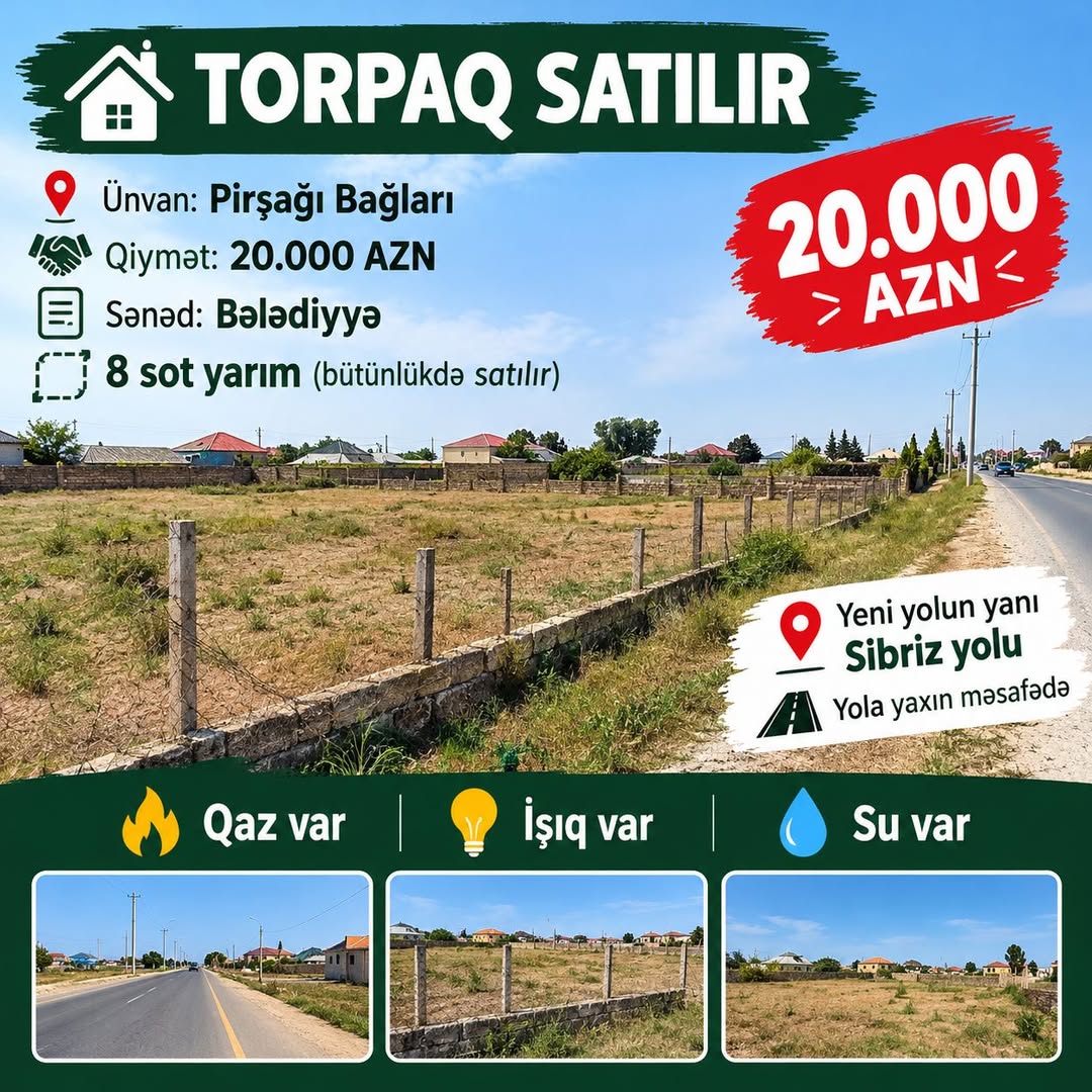 Land area, Baku — 20,000 ₼