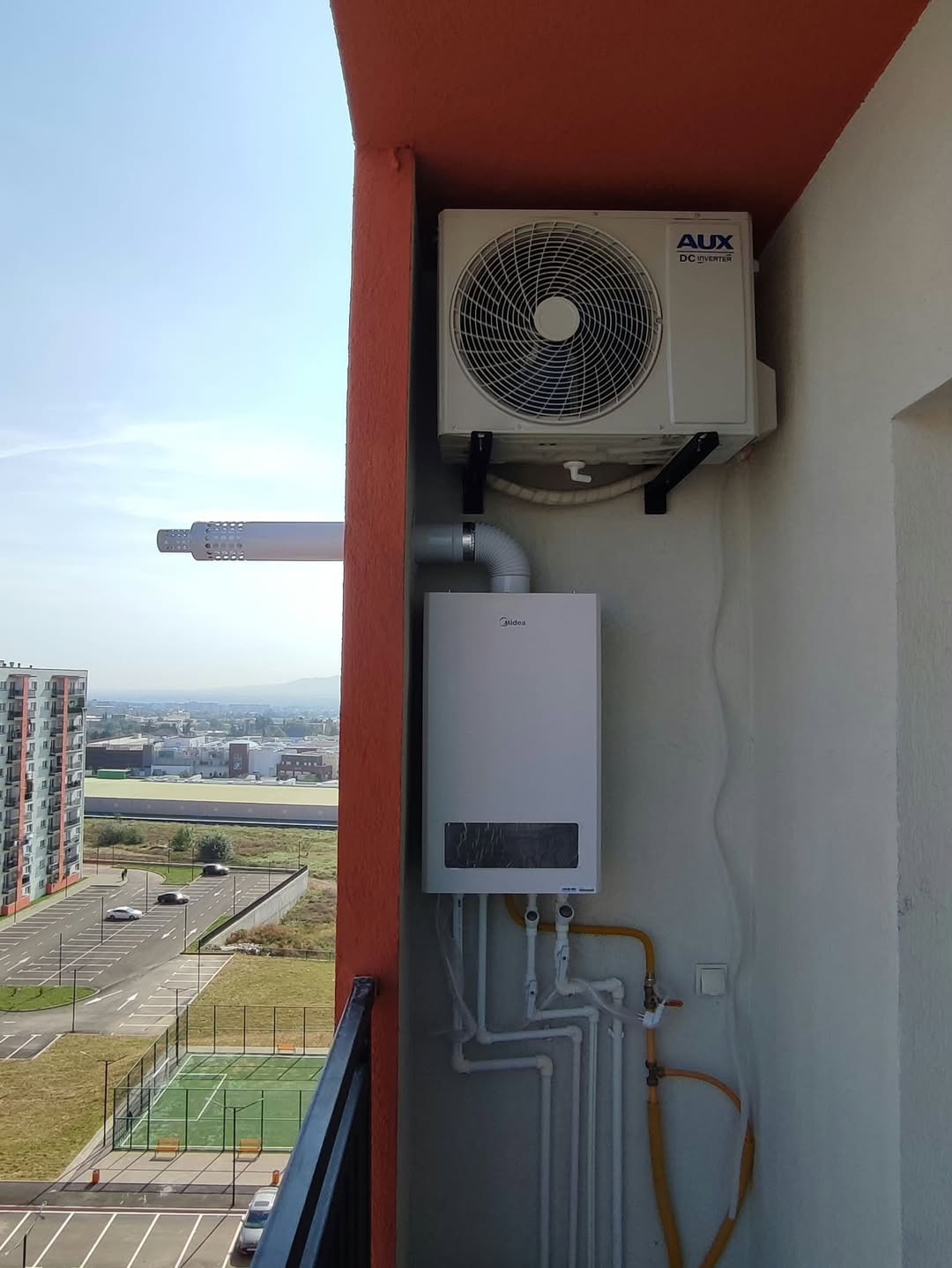 Installation of air conditioner and central heating