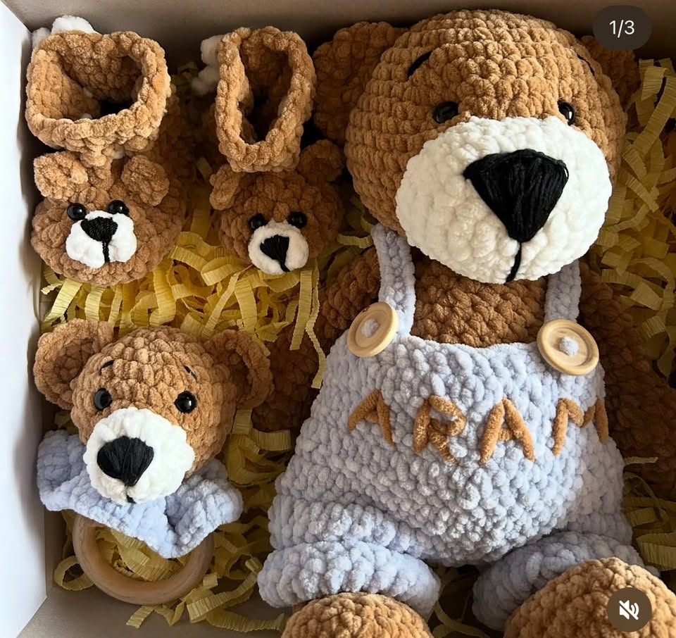 Handmade crochet bear toys
