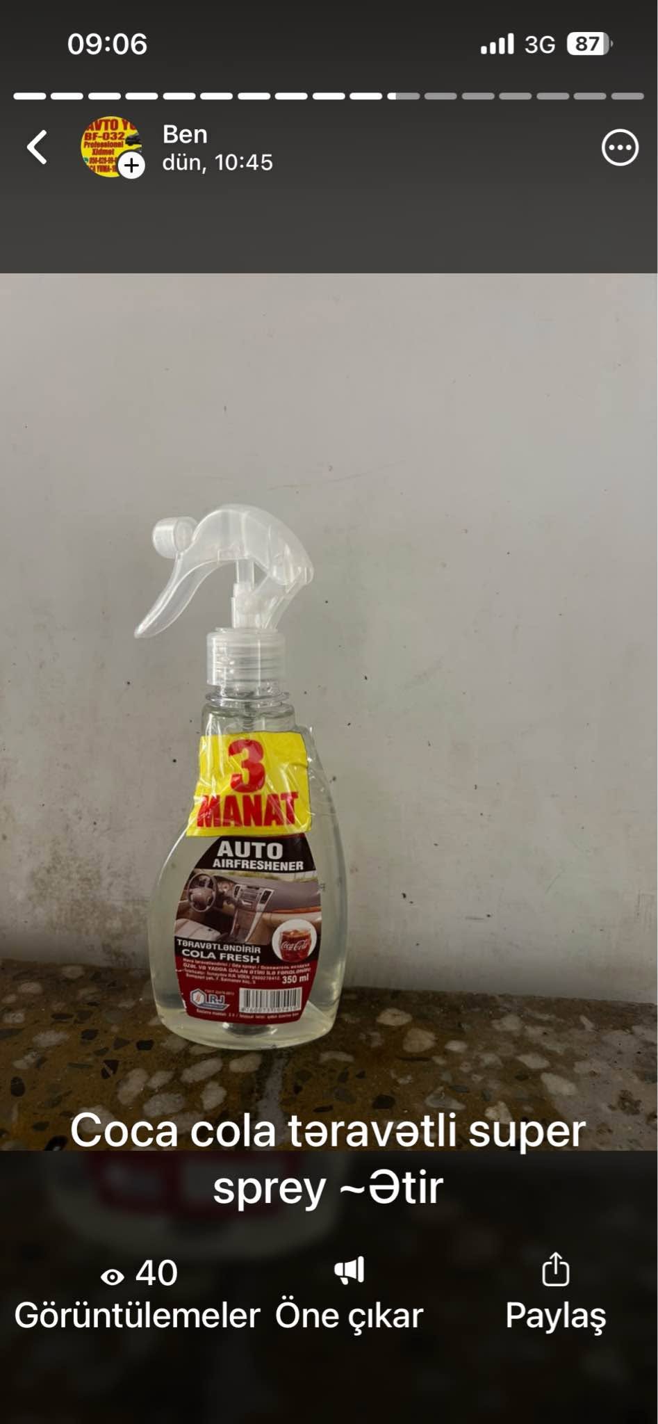 Coca-Cola car air freshener spray 350 ml
