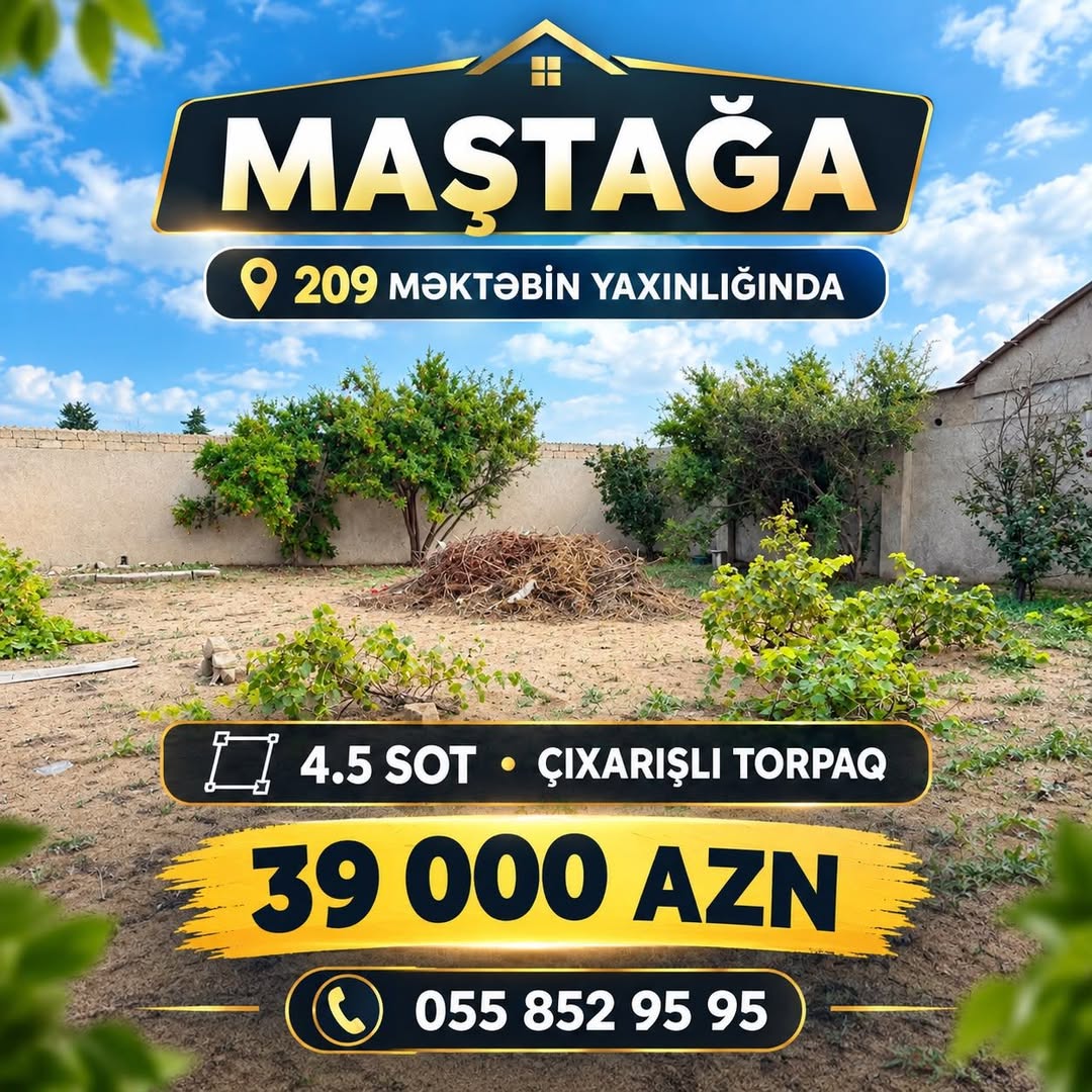 Maştağa 4.5 sot torpaq sahəsi