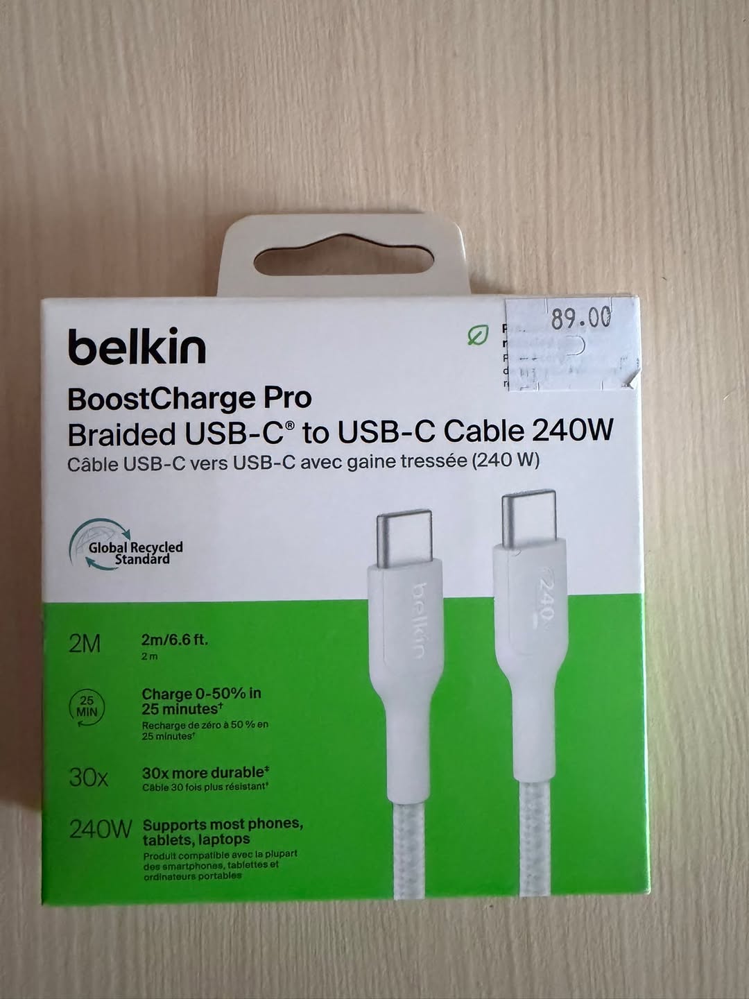 Belkin USB-C to USB-C cable 240W, new