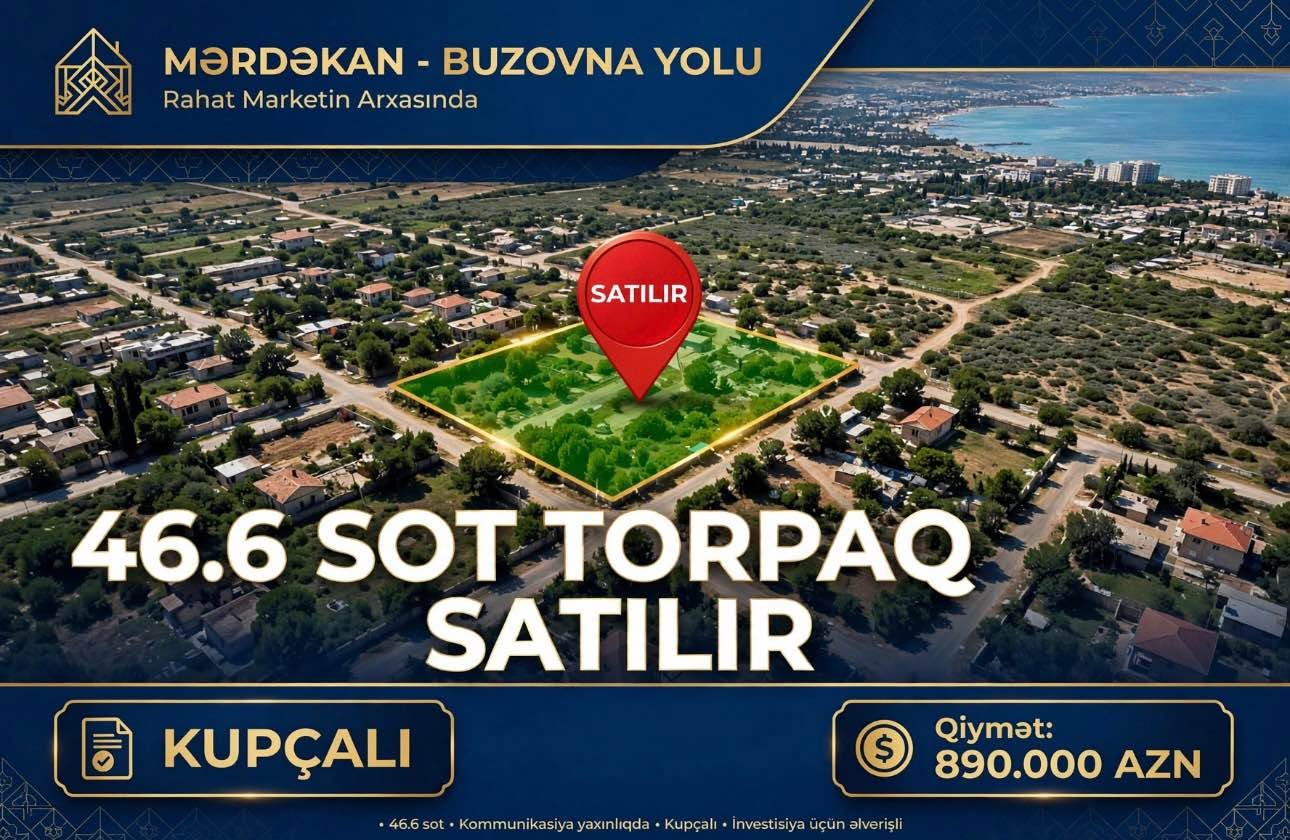 46.6 sot torpaq satılır, Mərdəkan