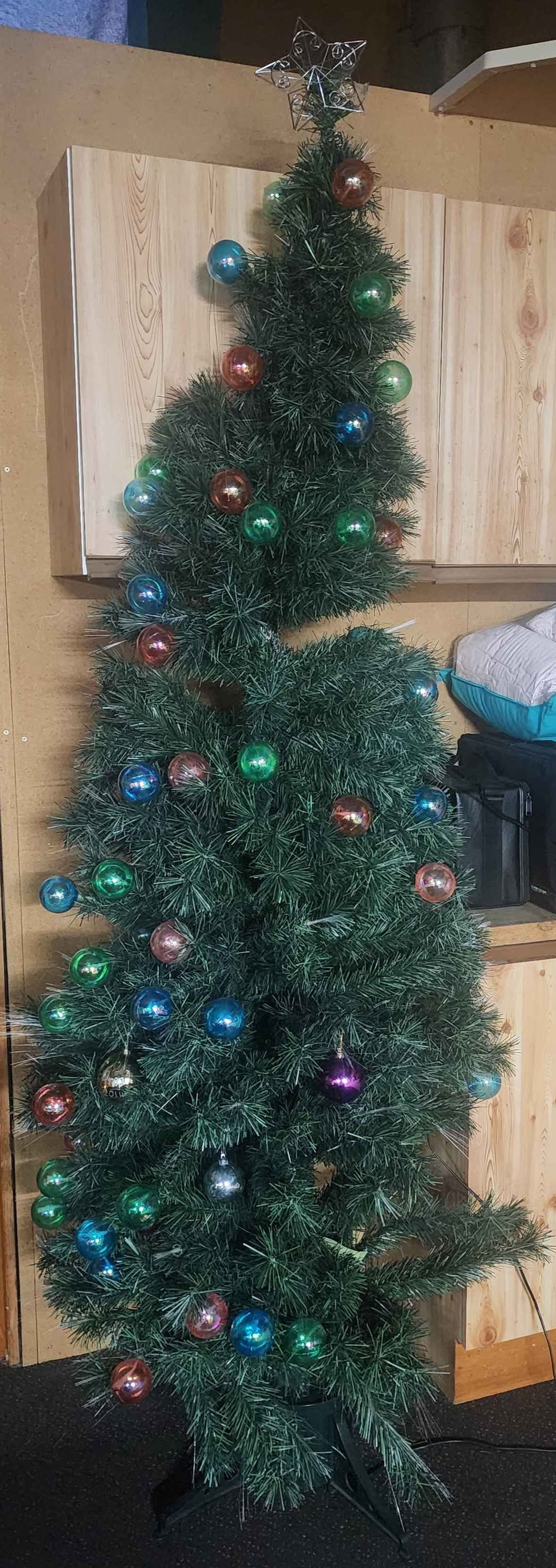 Artificial pre-lit fiber optic Christmas tree