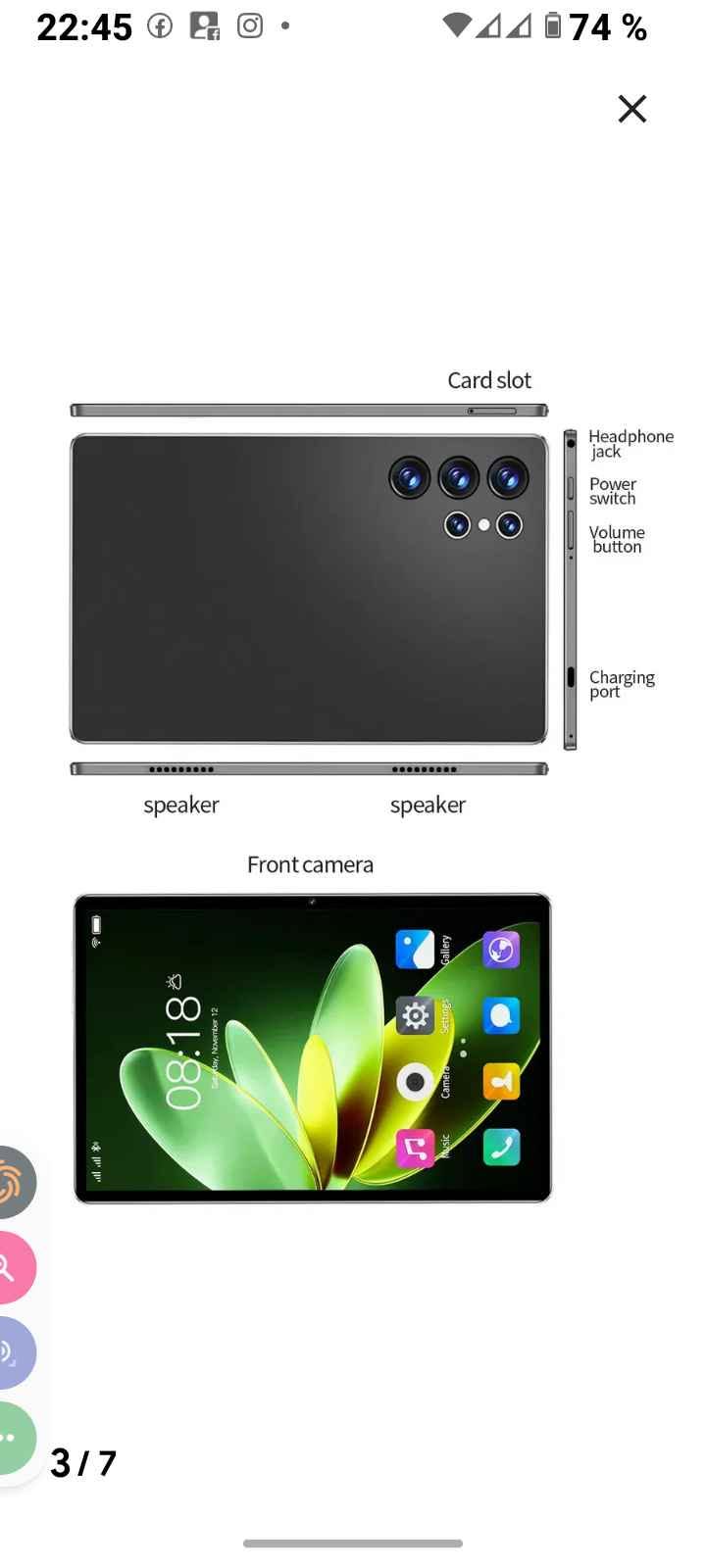 Планшет 10 дюймов. 8/128 GB. Сим