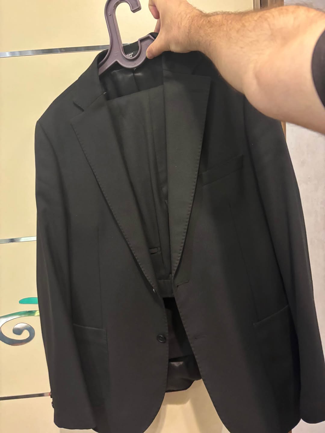 Dark black suit, worn once