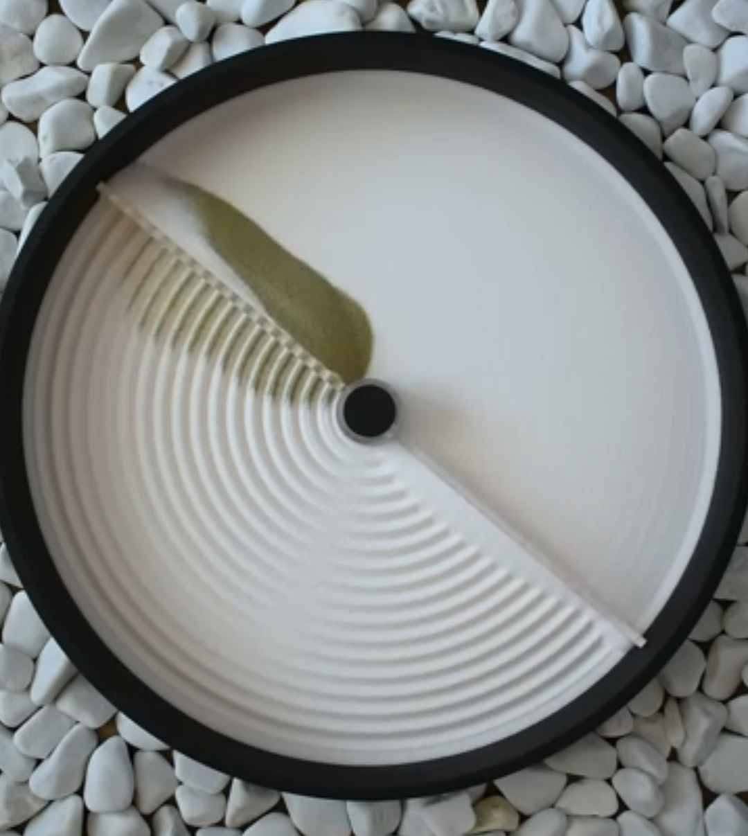 Ironing board, iron, pan and decor sand