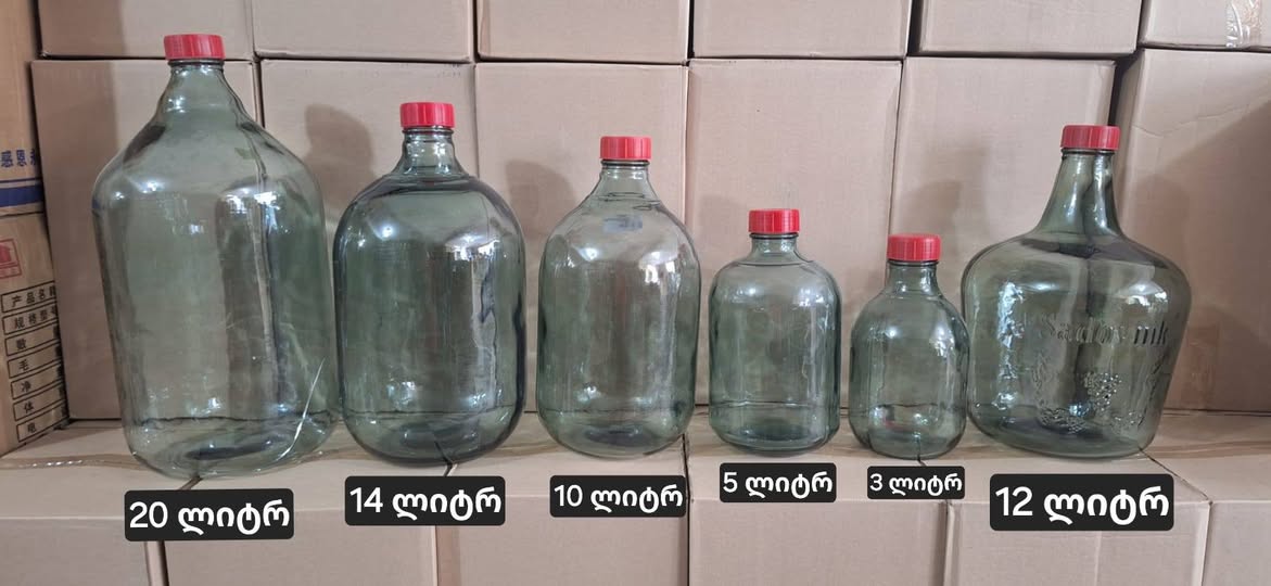 Kazakh-made glass bottles 20 liters