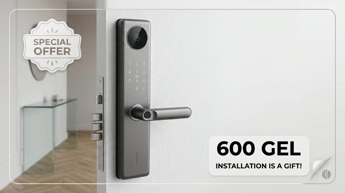 Smart door lock with fingerprint and code