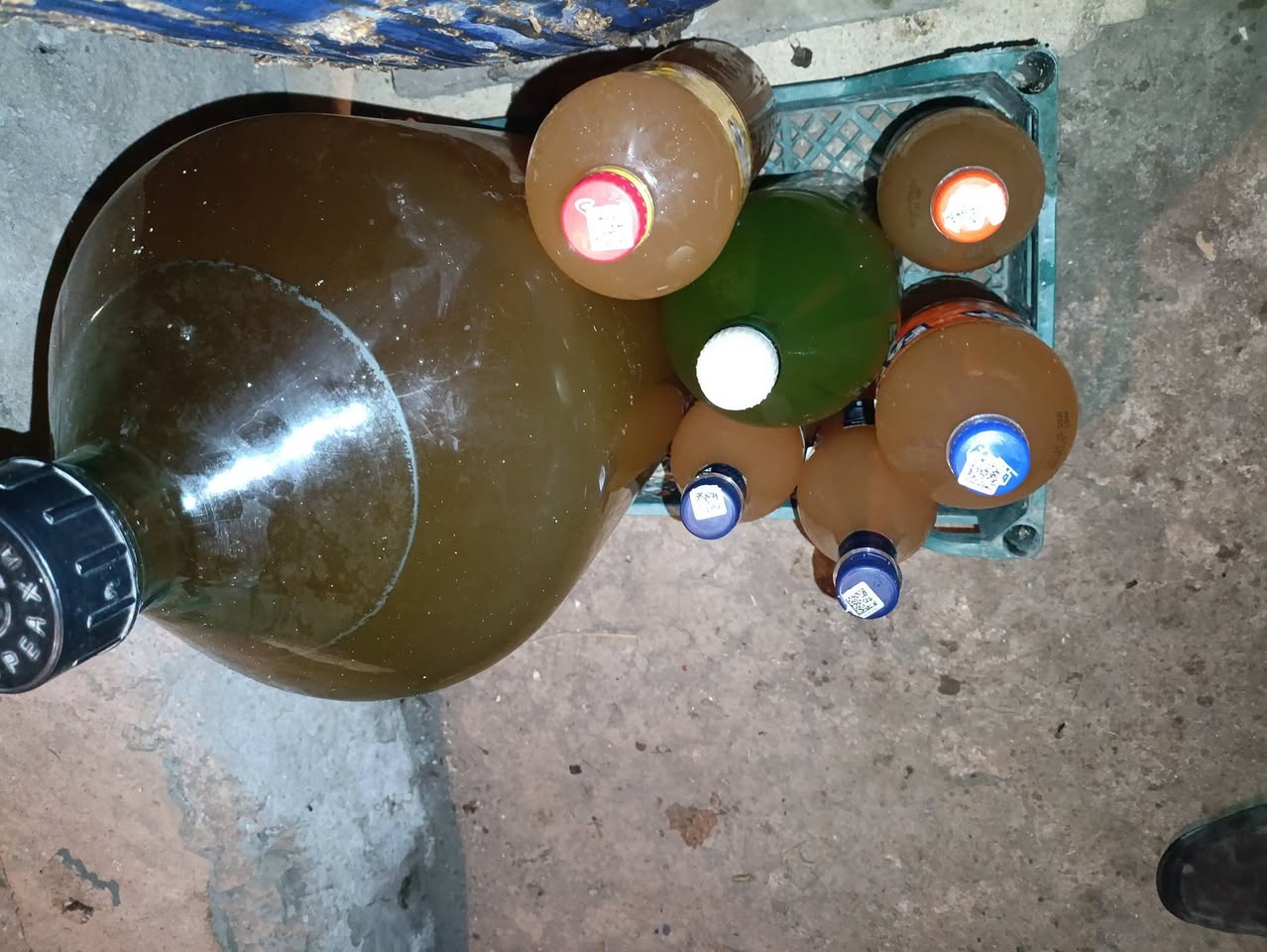 Homemade wine, 1 litre bottles