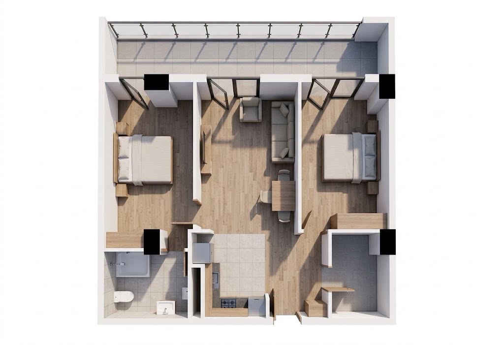 3-room apartment for sale, Tbilisi — $102,000