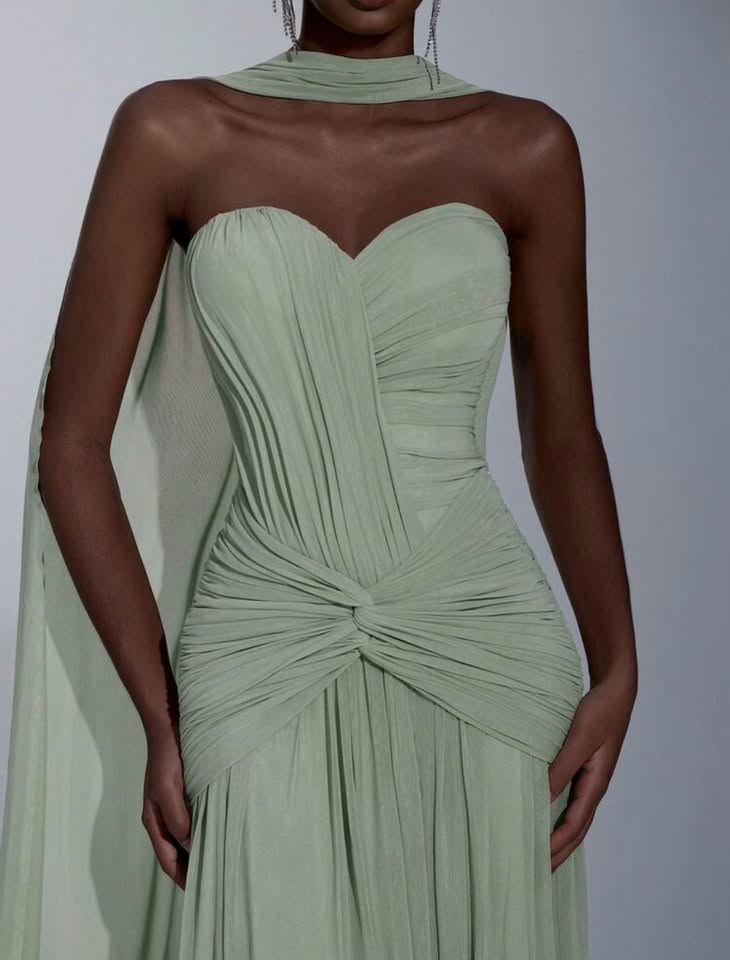 New pleated mint-green dress, size S