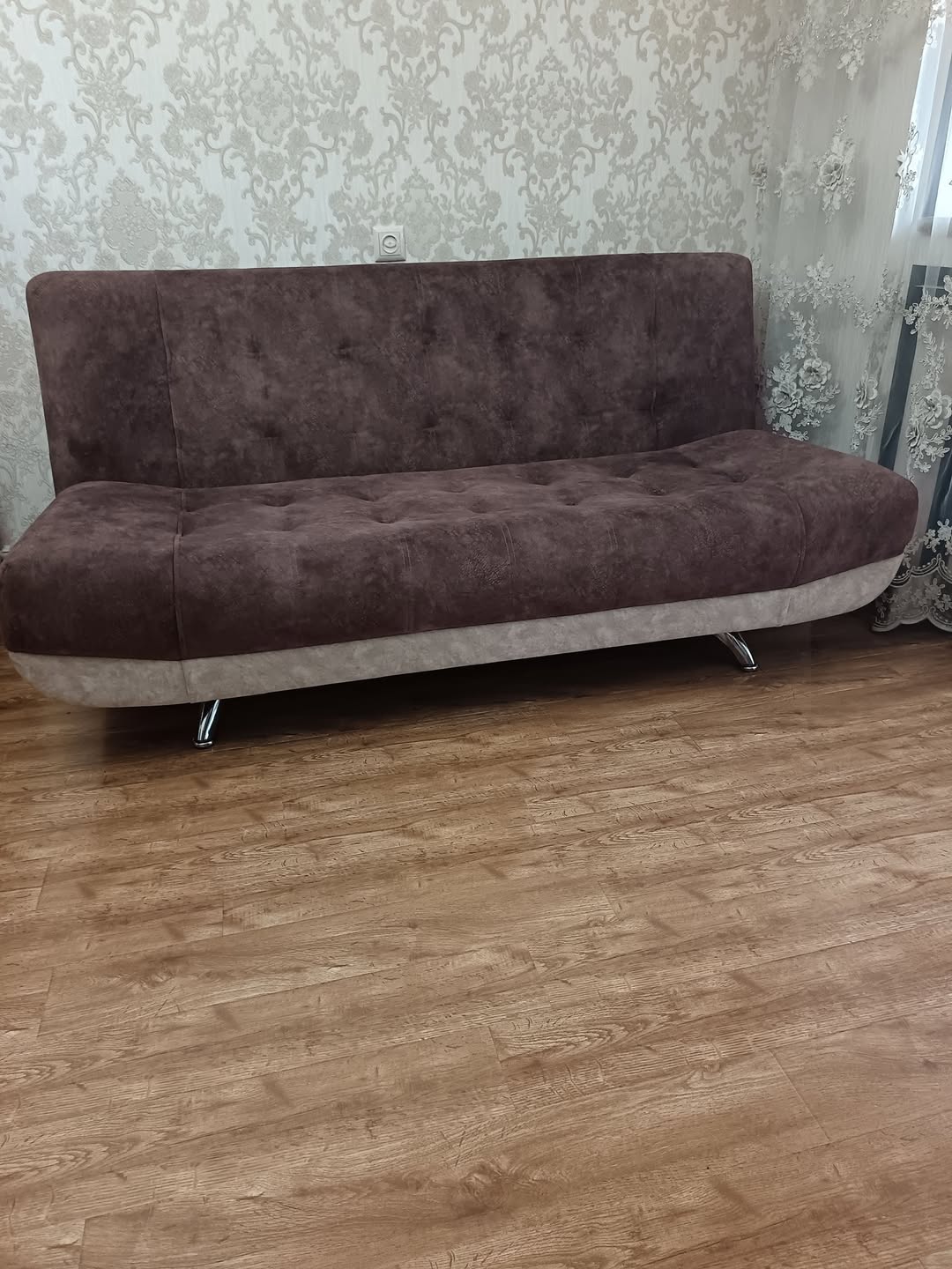 Brown velvet sofa