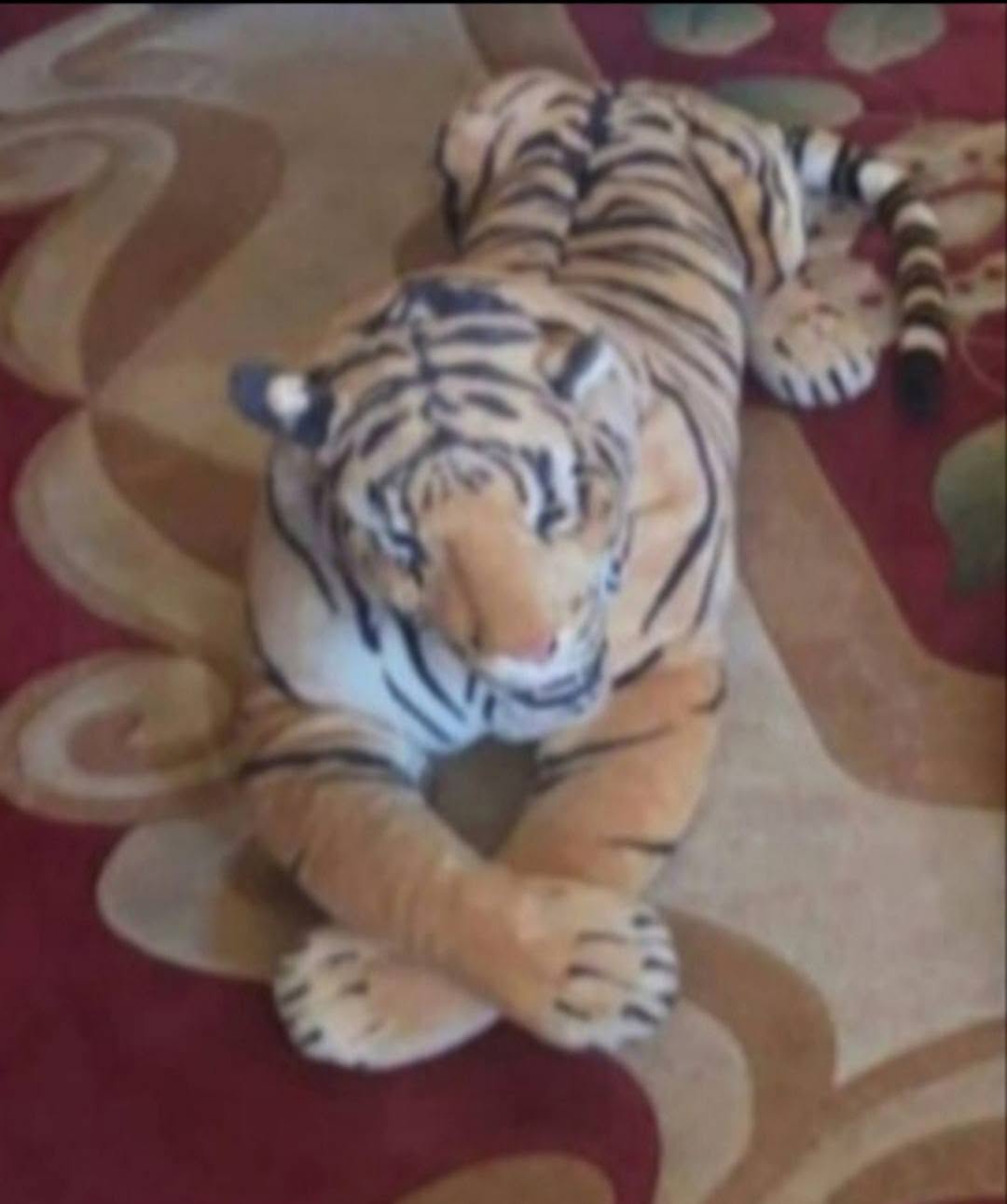 Large plush tiger toy