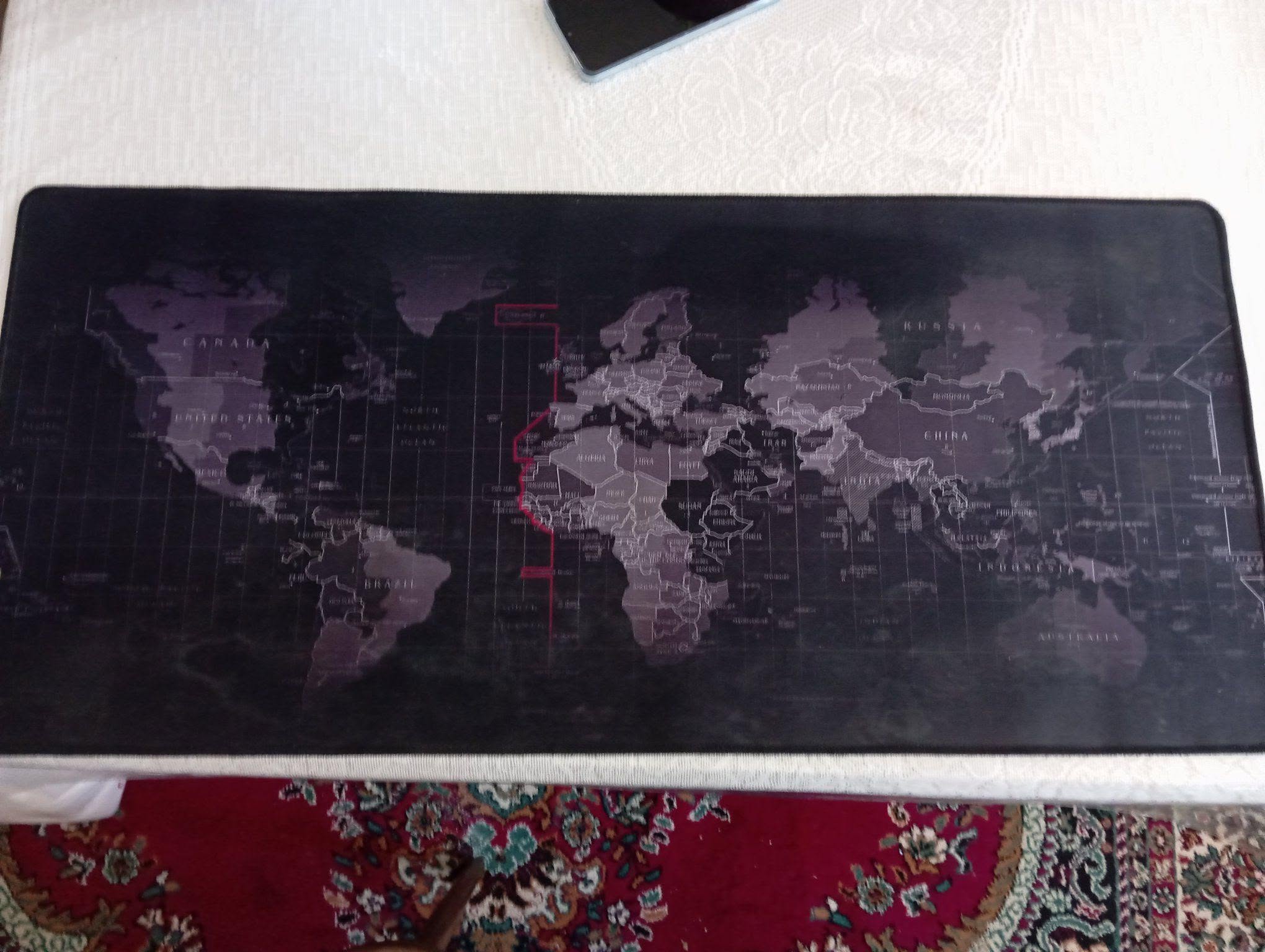 Large desk mat, world map