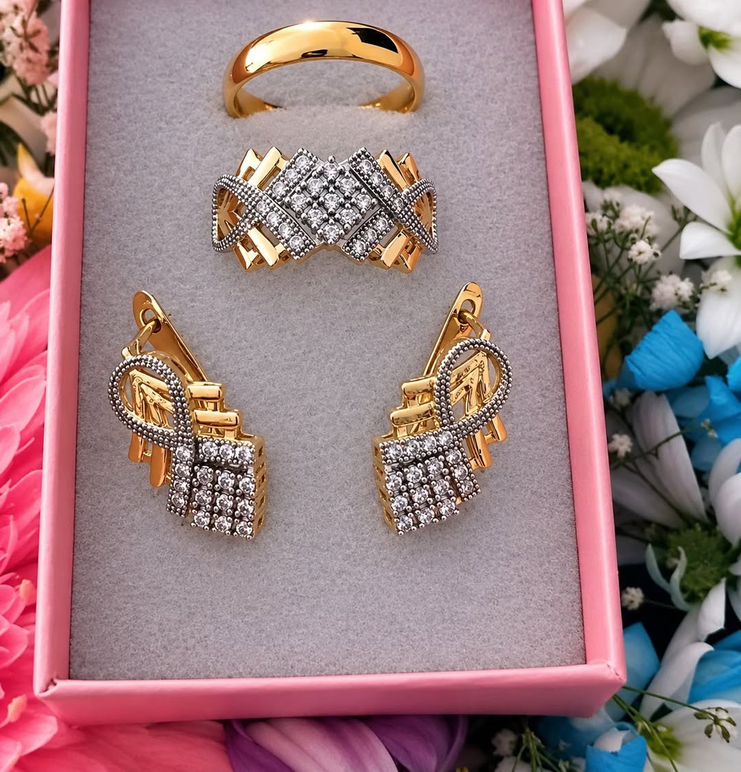 Collection of golden jewelry